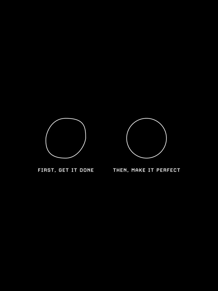 The artwork of the First Get It Done, Then Make It Perfect poster